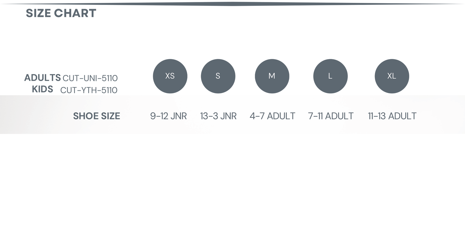 Custom Designed Knitted Socks size chart