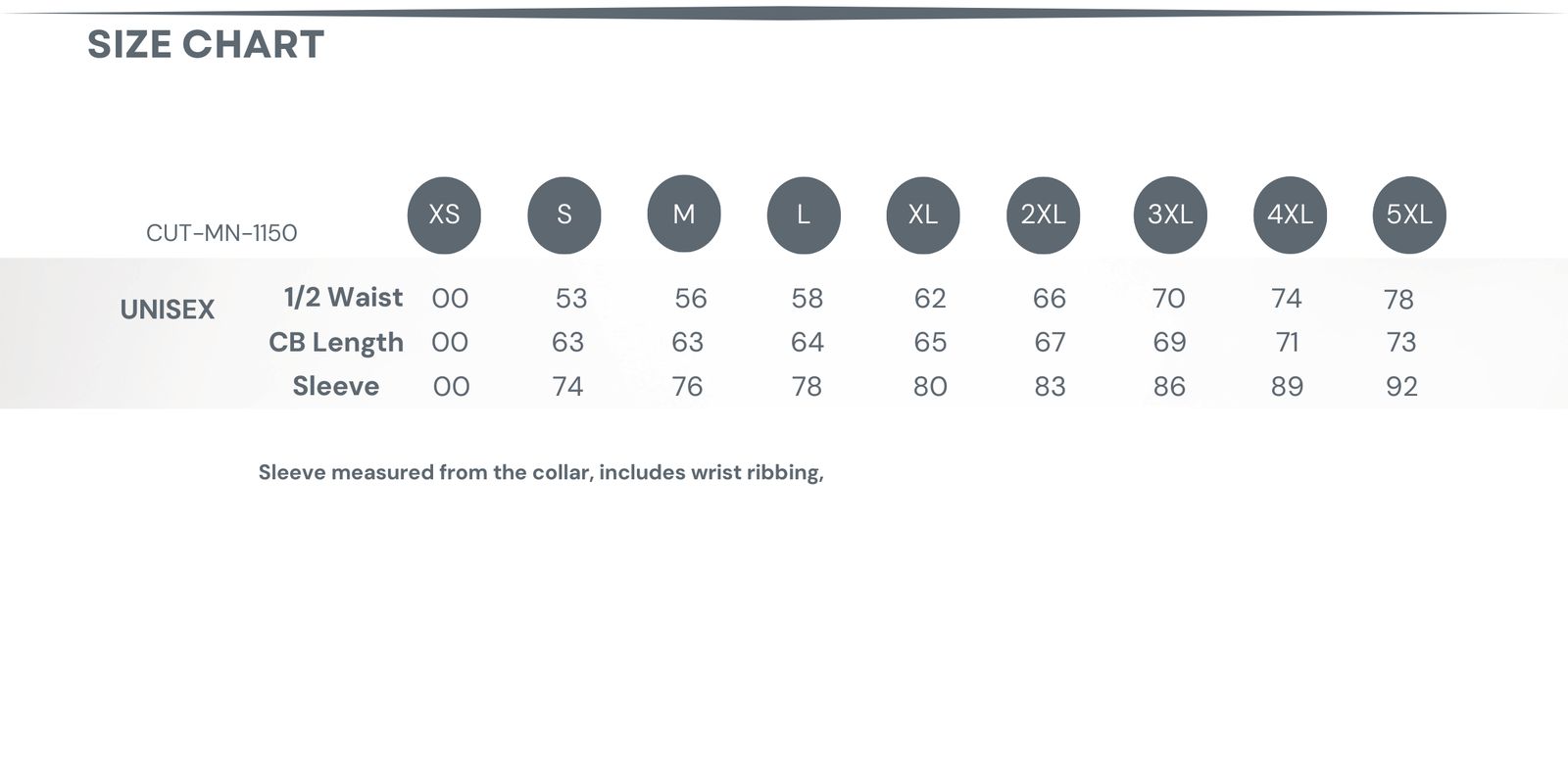 Varsity Jackets size chart